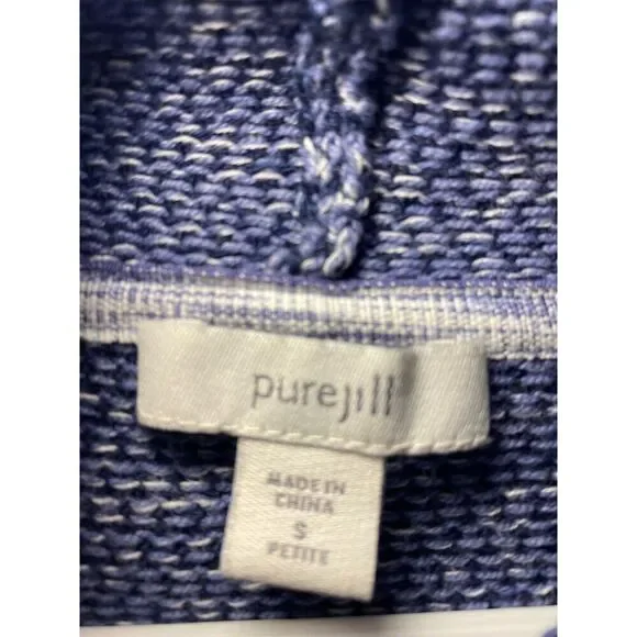 J. Jill Pure Jill Funnel Neck Top in Marled Blue Size Petite Small - Picture 3 of 4